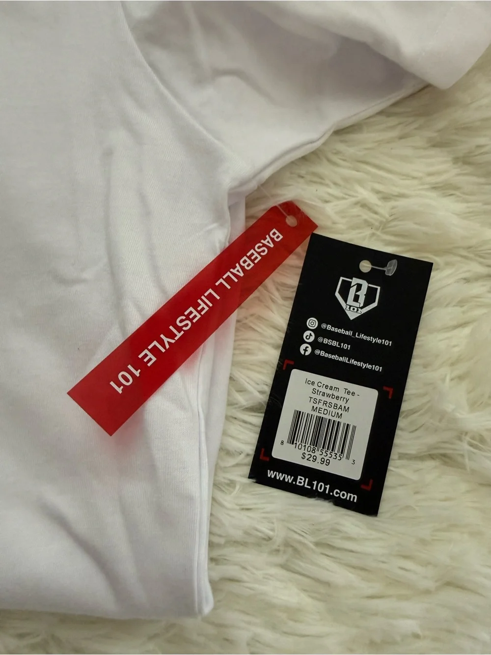 NWT Baseball Lifestyle Graphic Tee Size Adult Medium- White-Ice Cream Drip - Picture 5 of 5